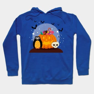 Halloween card with pumpkin skull Hoodie